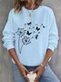 Lässig Rundhals Löwenzahn Sweatshirt
