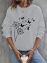 Lässig Rundhals Löwenzahn Sweatshirt