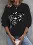 Lässig Rundhals Löwenzahn Sweatshirt