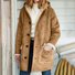 Damen Unifarben Regelmäßig Weit Jacke