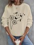 Lässig Rundhals Löwenzahn Sweatshirt