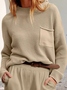 Damen Garn/Wollgarn Unifarben Langarm Bequem Lässig Pullover