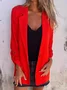 Damen Unifarben Regelmäßig Weit Blazer