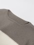 Damen Garn/Wollgarn Farbblock Langarm Bequem Lässig Pullover
