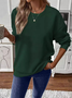 Lässig Rundhals Unifarben Sweatshirt