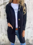 Damen Wolle/Stricken Unifarben Langarm Bequem Lässig Strickjacke