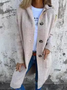 Damen Wolle/Stricken Unifarben Langarm Bequem Lässig Strickjacke