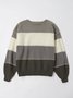 Damen Garn/Wollgarn Farbblock Langarm Bequem Lässig Pullover