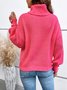 Damen Garn/Wollgarn Unifarben Langarm Bequem Lässig Pullover