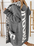Damen Wolle/Stricken Textbriefe Langarm Bequem Lässig Strickjacke