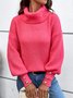 Damen Garn/Wollgarn Unifarben Langarm Bequem Lässig Pullover