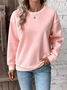 Lässig Rundhals Unifarben Sweatshirt