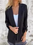 Damen Unifarben Regelmäßig Weit Blazer