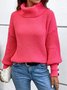 Damen Garn/Wollgarn Unifarben Langarm Bequem Lässig Pullover