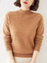 Damen Garn/Wollgarn Unifarben Langarm Bequem Lässig Pullover