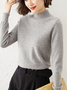 Damen Garn/Wollgarn Unifarben Langarm Bequem Lässig Pullover