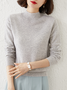 Damen Garn/Wollgarn Unifarben Langarm Bequem Lässig Pullover