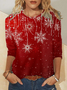 Lässig Weihnachten Rundhals Langarm T-Shirt
