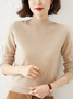 Damen Garn/Wollgarn Unifarben Langarm Bequem Lässig Pullover