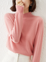 Damen Garn/Wollgarn Unifarben Langarm Bequem Lässig Pullover