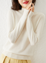 Damen Garn/Wollgarn Unifarben Langarm Bequem Lässig Pullover