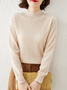 Damen Garn/Wollgarn Unifarben Langarm Bequem Lässig Pullover
