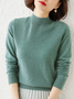 Damen Garn/Wollgarn Unifarben Langarm Bequem Lässig Pullover