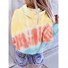 Lässig Kapuze Farbblock Sweatshirt Reißverschluss