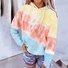 Lässig Kapuze Farbblock Sweatshirt Reißverschluss