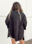Damen Unifarben Bomberjacke Schwer Weit Jacke