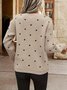 Damen Wolle/Stricken Polka Dots Langarm Bequem Lässig Pullover