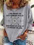 Lässig Rundhals Textbriefe Sweatshirt