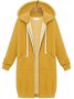 Damen Unifarben Kapuzenjacke mit Reißverschluss Schwer Regelmäßige Passform Mantel