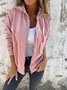 Damen Unifarben Bomberjacke Reißverschluss Regelmäßig Regelmäßige Passform Jacke