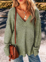 Damen Wolle/Stricken Unifarben Langarm Bequem Lässig Pullover