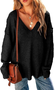 Damen Wolle/Stricken Unifarben Langarm Bequem Lässig Pullover