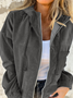 Damen Unifarben Bomberjacke Reißverschluss Regelmäßig Regelmäßige Passform Jacke
