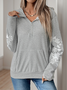 Lässig Kapuze Geblümt Sweatshirt Reißverschluss