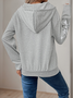 Lässig Kapuze Geblümt Sweatshirt Reißverschluss