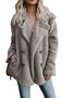 Damen Unifarben Flanelljacke Schwer Weit Teddy Jacke