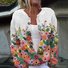 Damen Gestrickt Geblümt Langarm Bequem Retro Strickjacke