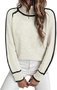 Damen Wolle/Stricken Unifarben Langarm Bequem Lässig Pullover