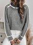 Damen Wolle/Stricken Unifarben Langarm Bequem Lässig Pullover
