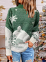 Damen Garn/Wollgarn Weihnachten Langarm Bequem Lässig Pullover