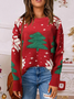 Damen Garn/Wollgarn Weihnachtsbaum Langarm Bequem Lässig Pullover