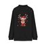 Lässig Mock Neck Weihnachten Elch Sweatshirt Reißverschluss