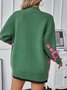 Damen Wolle/Stricken Abstrakt Langarm Bequem Lässig Strickjacke