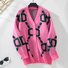 Damen Wolle/Stricken Abstrakt Langarm Bequem Lässig Strickjacke