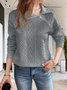 Lässig Schalkragen Unifarben Sweatshirt Reißverschluss
