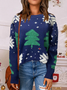 Damen Garn/Wollgarn Weihnachtsbaum Langarm Bequem Lässig Pullover